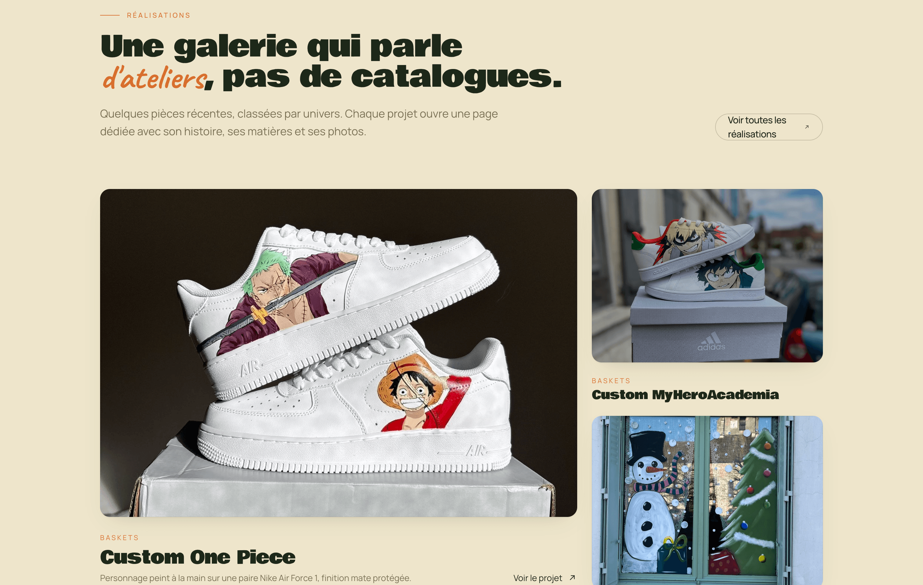 Aperçu du site Custom Dino — Artiste (détail)