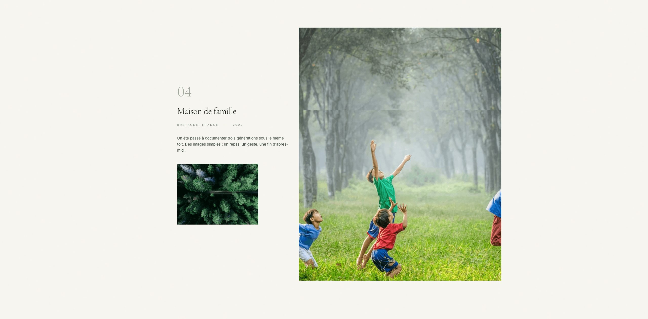 Aperçu du site Photographe Elise M. — Photographe (détail)